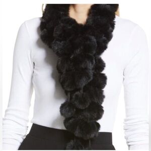 💯 Black rabbit Fur Scarf